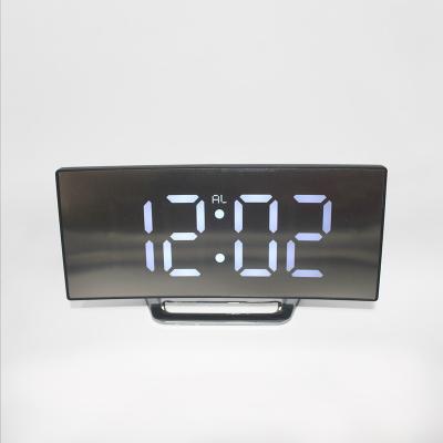 China LUMINOVA Multifunctional Mirror Clock Alarm Clock LED Table Digital Alarm Clock Orphaned for sale