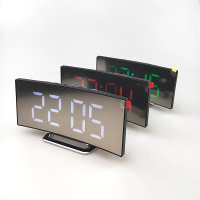 China LUMINOVA Multifunctional Mirror Clock Alarm Clock LED Table Digital Alarm Clock Orphaned for sale