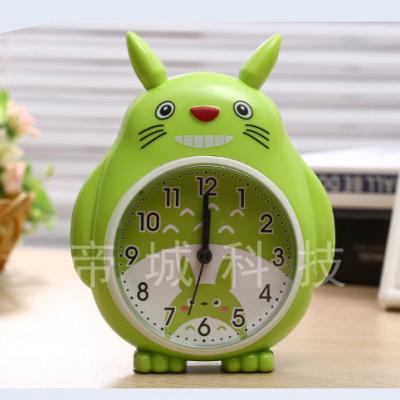 China Small Desk Antique Clock Kids Alarm Clock Cat Light Cartoon Style Alarm Clock for sale