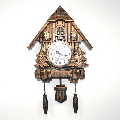 China Antique Time Window Style Enamel Wall Clock Mute Wall Clock Creative Digital Electric Bronze Wall Clock Antique Hourly Living Room for sale