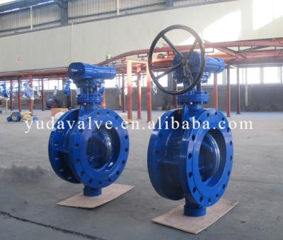 China General Ductile Iron Triple High Pressure Butterfly Valve Offset Gearbox Valve Manufacturer for sale