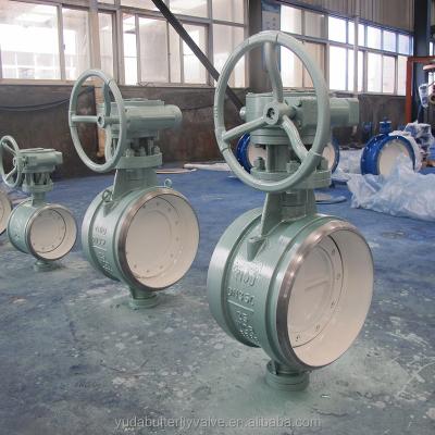 China wcb A216 DN1200 PN16 large diameter triple eccentric metal seated butterfly valve for sale