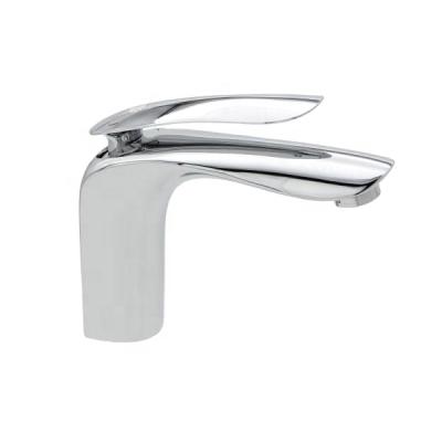 China Modern Modern Bathroom Sink Faucet Deck Mounted To Pass Wash Single Hand Handle Basin Chrome Plated Brass Faucet for sale