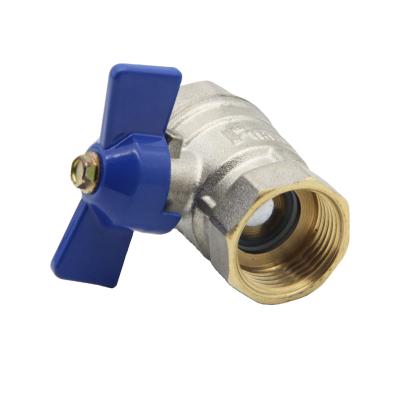 China Nickel Plating Butterfly Handle General High Quality Brass Threaded Ball Valve for sale