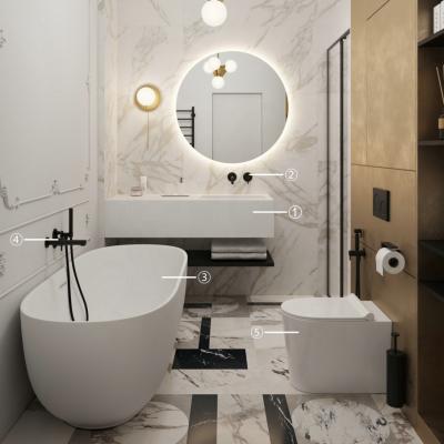 China Popular Modern Design FIRMER Modern Design Hotel Bathroom Set Bathroom Unit Advanced Design for sale