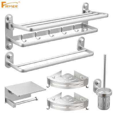 China Chrome User-Friendly CLOSER No Hole New Models 5 Pcs Bathroom Accessory Set for sale