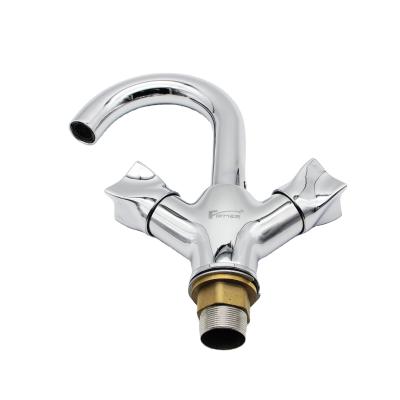 China Hot Selling Double Handle Metered Handle Hot And Cold Water Basin Faucet Faucet For Bathroom Basin Mixer Tap for sale