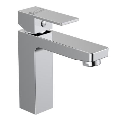 China FIRMEST Contemporary Deck Mounted Single Handle Mixer Tap Hot And Cold Square Basin Faucets for sale