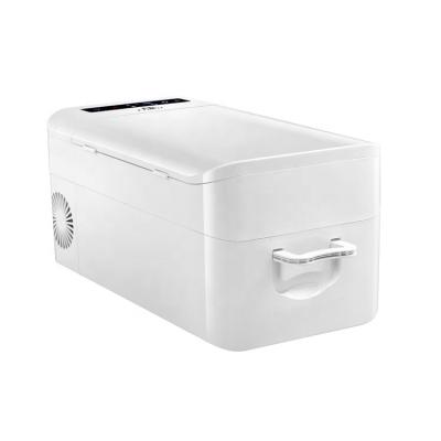 China DC Touch Control Cooler Box Fridge 12V 24V LED Panel Camping 12V Electric Fridge With Battery for sale