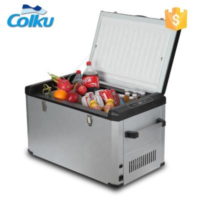 China Metal Painted DC 12v Fridge 60 Liter Compressor Portable Car Fridge Freezer for sale