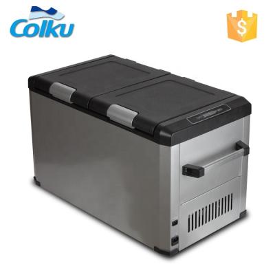 China DC-62FD 60L Car DC Compressor 12v Refrigerator Car Mobile RV Mini Freezer Double Door Micro Fridge for sale