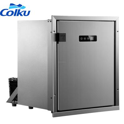 China Sports stainless steel hardware 40 liters DC 24V 12V straight single door built-in boat fridge with compressor for yacht caravan for sale