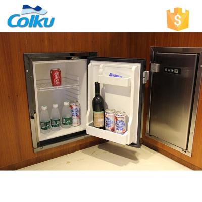 China Black Sports or Silver Color 40L 50L Marine Yacht 24v Built-in Upright 12v Fridge Freezer with Dual Zones for RV SUV Car Camping for sale