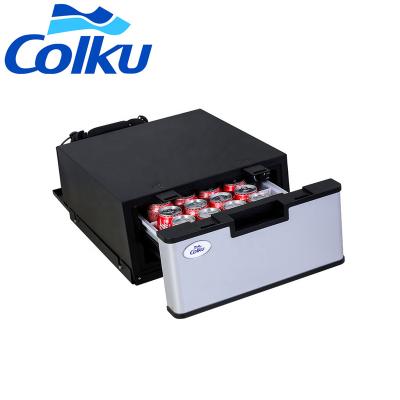 China Dc12v/24v Avalibale 23L Build-in Drawer Type Mini Portable Car Fridge ORV Car Drawer Fridge For Outdoor Camping for sale