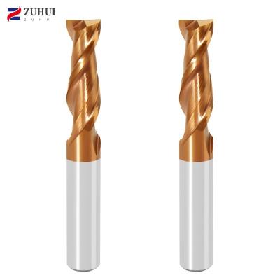 China Cnc Machining Milling Hrc55 Hrc60 Hrc65 Tisin/altin CNC Coated Solid Carbide 2 End Milling Cutter Flute 4 Flute Inch Solid for sale