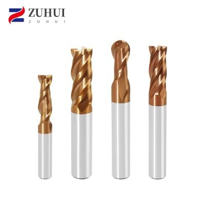 China CNC 10% Discount Factory Price Hrc60 Cooper Coating Tungsten Solid Carbide Corner Radius Milling End Mill for sale