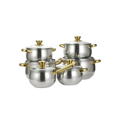 China Sustainable exports Europe and Africa stainless steel cookware pot set pot household kitchenware pot for sale