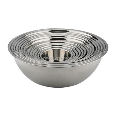 China Multi-size disposable stainless steel salad bowl with customizable LOGO, stainless steel measuring bowl for cooking for sale