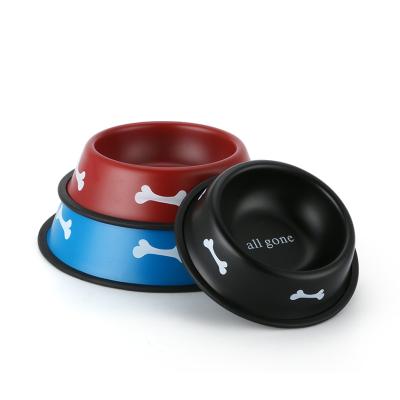 China Wholesale High Quality Self Selling Painted Stainless Steel Pet Feeding Bowls In A Full Range Of Sizes for sale