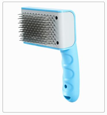 China Plastic Viable Dog Pet Hair Comb Fur Grooming Tool Self Cleaning Plastic Comb For Dog Cat for sale