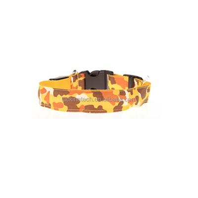 China Cool Lights Pet Products Supply Dog Collars Camouflage Pet Collar LED Dog Collar for sale