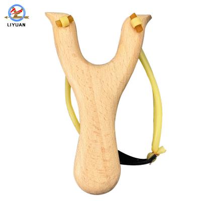 China Factory Price Outdoor Hunting Wholesale Wooden Frame Shooting Slingshot Rubber Band Latex Mighty White Beech for sale