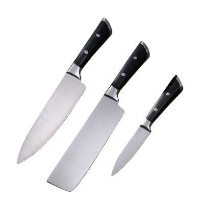 China Top Selling Amazon Top Grade Stainless Steel 3 Pcs Kitchen Knife Set Viable With Plastic Handle for sale