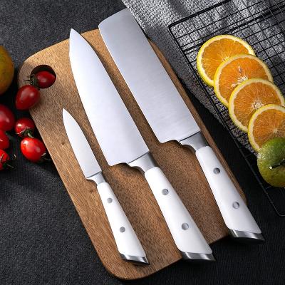 China 2021 Top Selling Amazon Top Grade Stainless Steel 3 Pcs Kitchen Knife Set Viable With Plastic Handle for sale