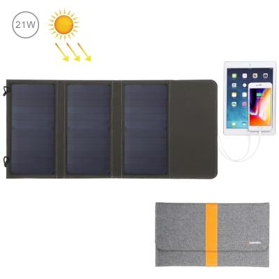 China Fast Charging Support HAWEEL 21W Factory Solar Panel Foldable Charger with 5V 2.9A Max Dual USB Ports for sale