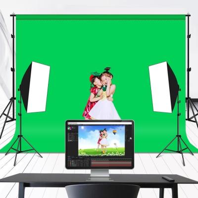 China PULUZ Durable 3m x 2m Photography Background 120g Thickness Photo Studio Background Cloth Backdrop (Green) for sale