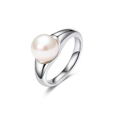 China Wholesale High Quality Pearl Ring For Women Simple Design 925 Silver Hand Jewelry Simple Pearl Ring for sale