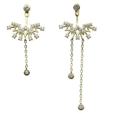 China Full Sterling Silver Romantic Fairytale Diamond-studded Front and Back Multi-use Earrings for sale