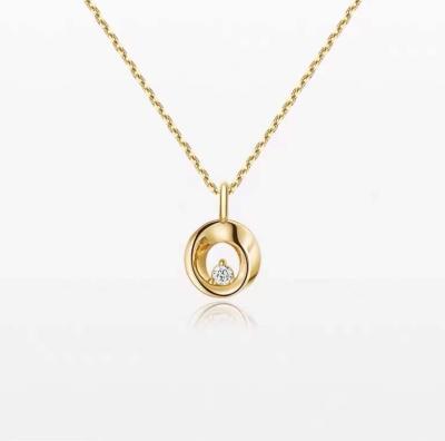 China Newest Romantic Style Micro-inlaid Diamond 18K Gold Pendant Necklace For Party, Gift, Anniversary... for sale