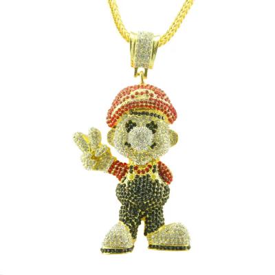 China European and American Hiphop Style Three-dimensional Hip-hop Snake Bone Diamond-studded Pendant Chain for Men for sale