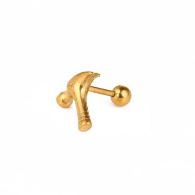 China FASHIONABLE Titanium Steel Earring Hammer Design Ear Studs Jewelry for sale