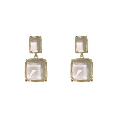 China Romantic Sparkling Jewelry Gemstone Clear Earrings For Women for sale