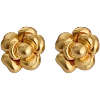 China Romantic Retro Style Classic Camellia Design Ear Clip High End Earring for sale