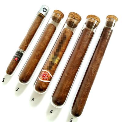 China 2022 new design food packaging hot stamping printing glass test tube with cork for cigar package for sale