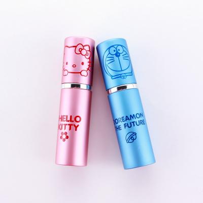 China Detachable Pink Frosted Frosted Aluminum Sprayer Travel 10ml Spray Perfume Bottle Atomizer With Cartoon Printing for sale