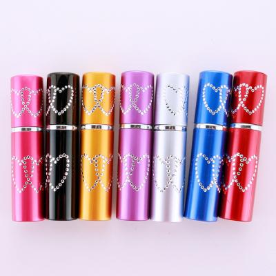 China Detachable Colorful Frosted Spray Bottle Travel Aluminum Perfume Spray Bottle Atomizer 10ml With Heart Cutout for sale