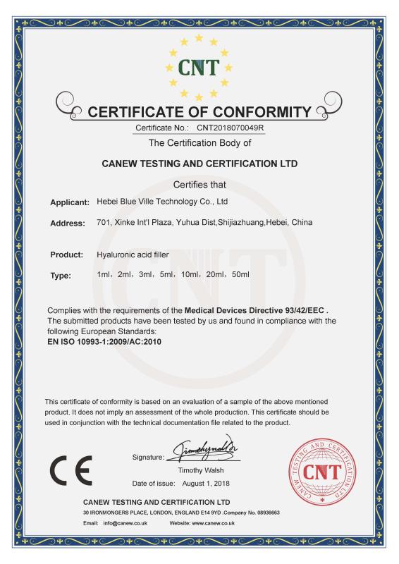 CE - Hebei Blue Ville Technology Co., Ltd.