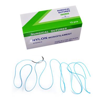 China Polypropylene Surgical Sterile Surgical Monofilament Nylon Suture With Cutting Needle for sale