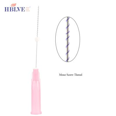 China Skin Lift Korea Medical Suture Face Lift Single Needle 26G90mm Screw Mono Pointed Screw Pdo Thread for sale