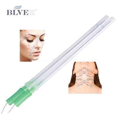 China Hot new products pdo 3d skin lift 21g 100mm cosmetic pdo wire tooth lift blunt cannula tooth lift for sale