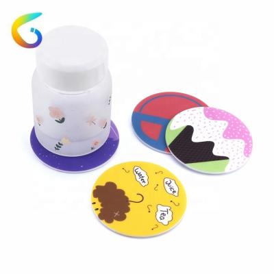 China Wholesale Washable Custom White Bottom MOQ Sublimation Soft PVC Silicone Mug Coasters For Drinks for sale