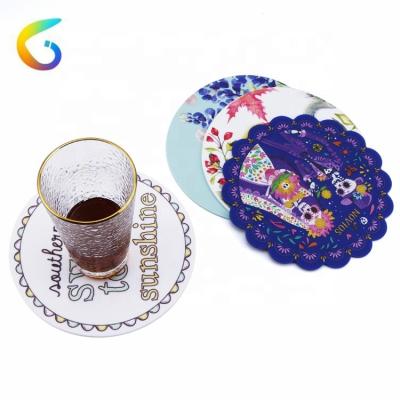 China Custom Viable Serving Printed Coaster for Drinki Santa Christmas Rubber Coaster Set for sale