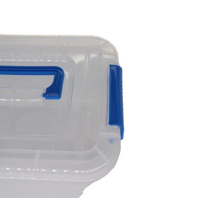 China Sustainable High Quality Plastic Blue Transparent Clothing PP Storage Boxes With Lid for sale