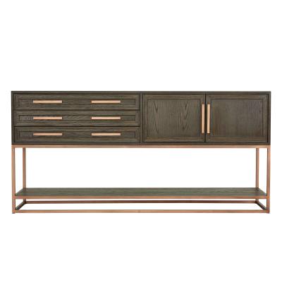 China Economic TV Stand Custom Design Living Room Furniture Modern Simple TV Stand Wood Brown NK06 160x45x51 Oak+metal TV Cabinet for sale