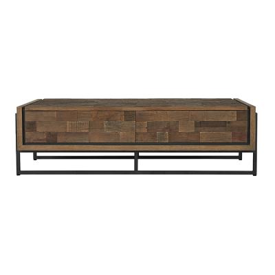 China Antique Elegant Coffee Table Coffee Table Nature Parquet Paneling Table With Many Drawers for sale