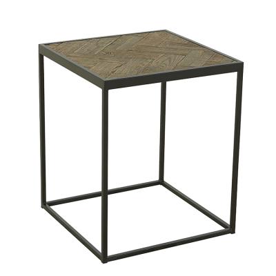 China Nightstand Old Oak Wood Square Side Table Industrial Sofa Table for sale